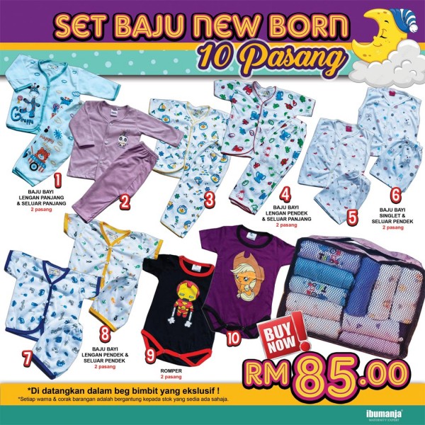 Set baju baby store newborn